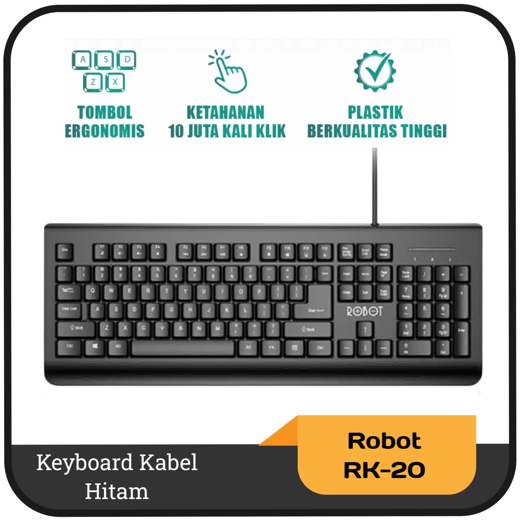 Jual Keyboard kabel Robot RK20 - Hitam | Shopee Indonesia