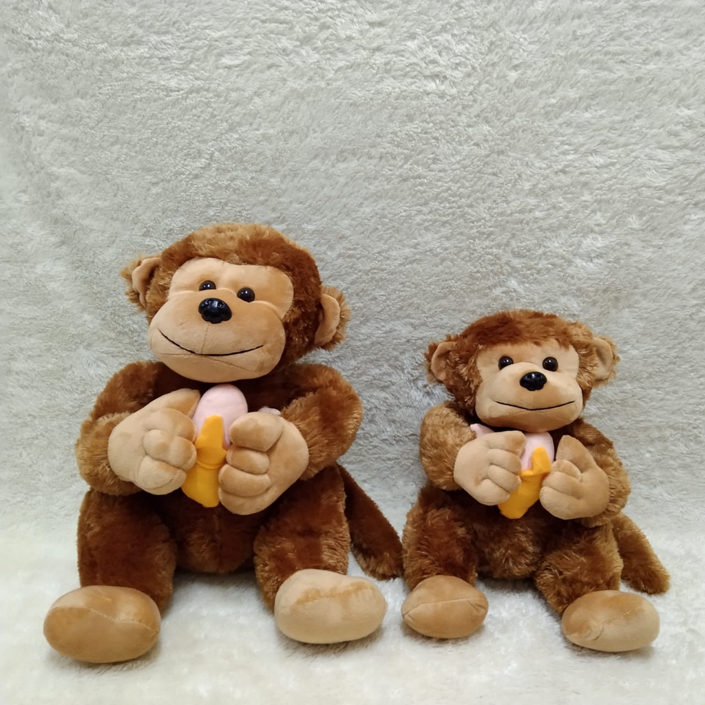 Jual Boneka Monyet Rasfur Bonaka Sitting Monkey Banana CBT | Shopee ...