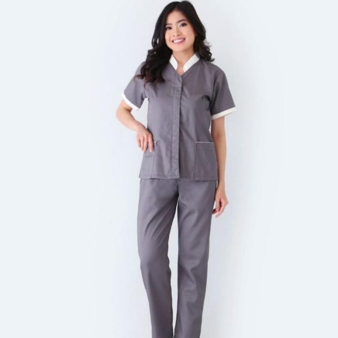 Jual Baju Suster Calia Grey Seragam Nanny Seragam Baby Sitter Shopee Indonesia