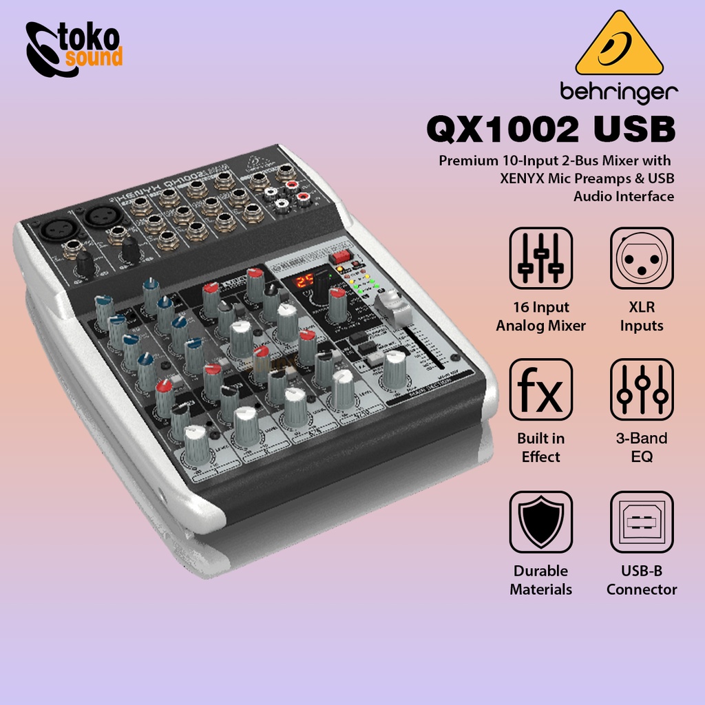 Jual Behringer Xenyx QX1002USB 10 Channel Mixer with USB and Effects Shopee Indonesia