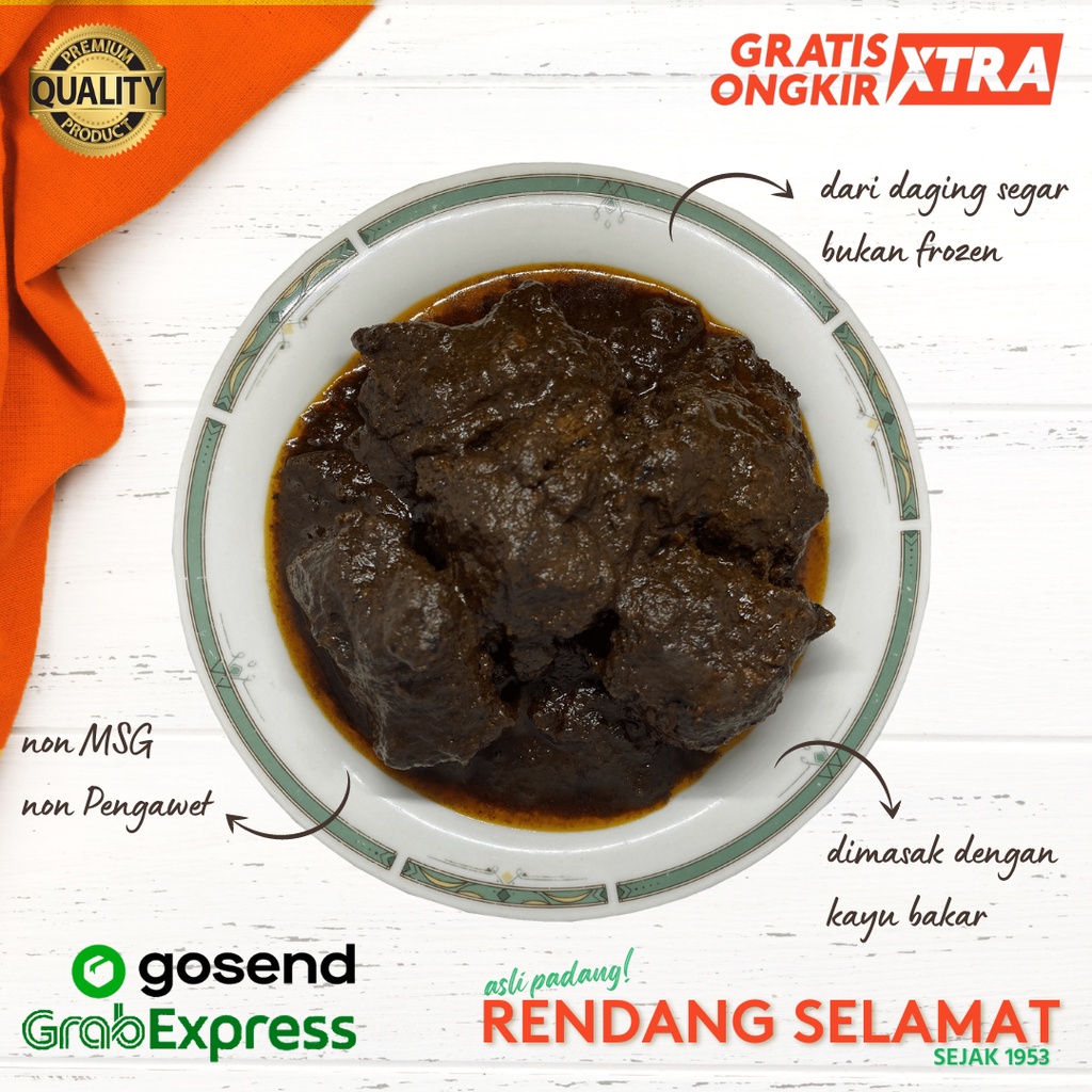 Jual Rendang Daging Sapi Selamat Padang Makanan Instan Pedas Lauk Siap Saji Non Frozen Food 