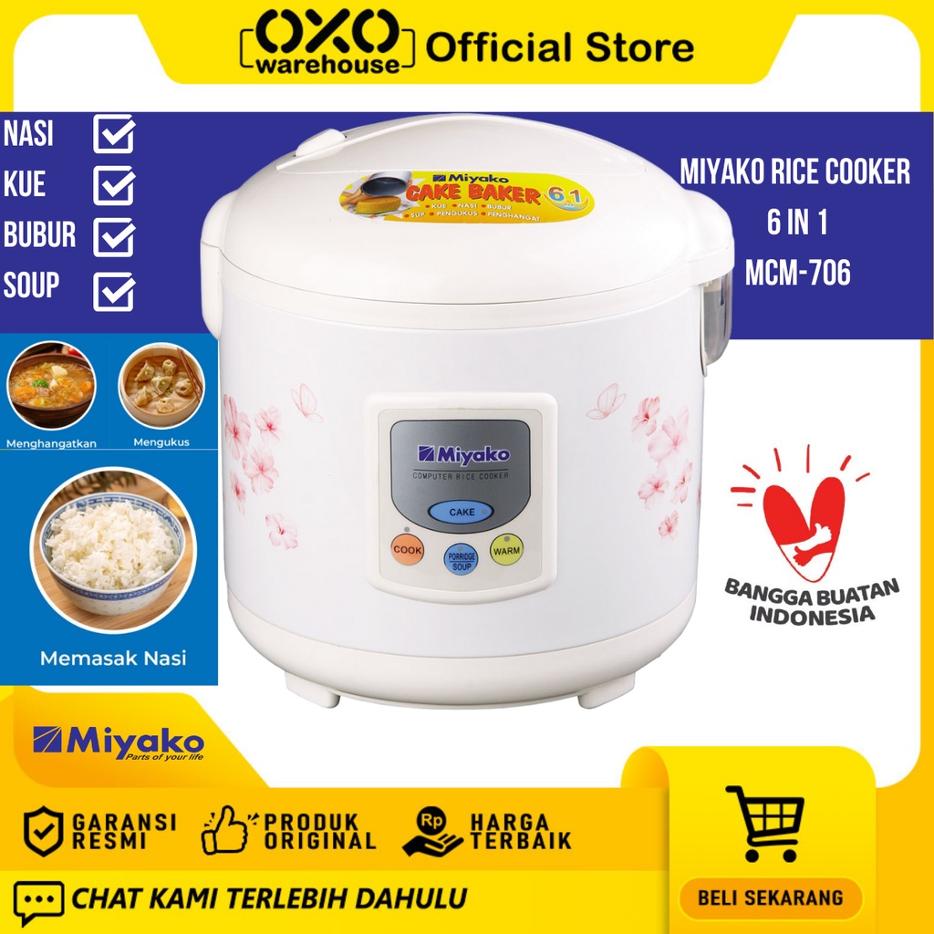 Jual Miyako Rice Cooker MCM-706 1.8 L Magic Warmer Plus Low Watt ...