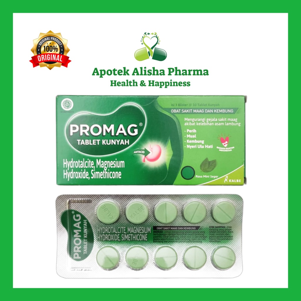 Jual Promag Tablet Kunyah (Strip 10tablet) - Promah Tablet Obat Sakit ...