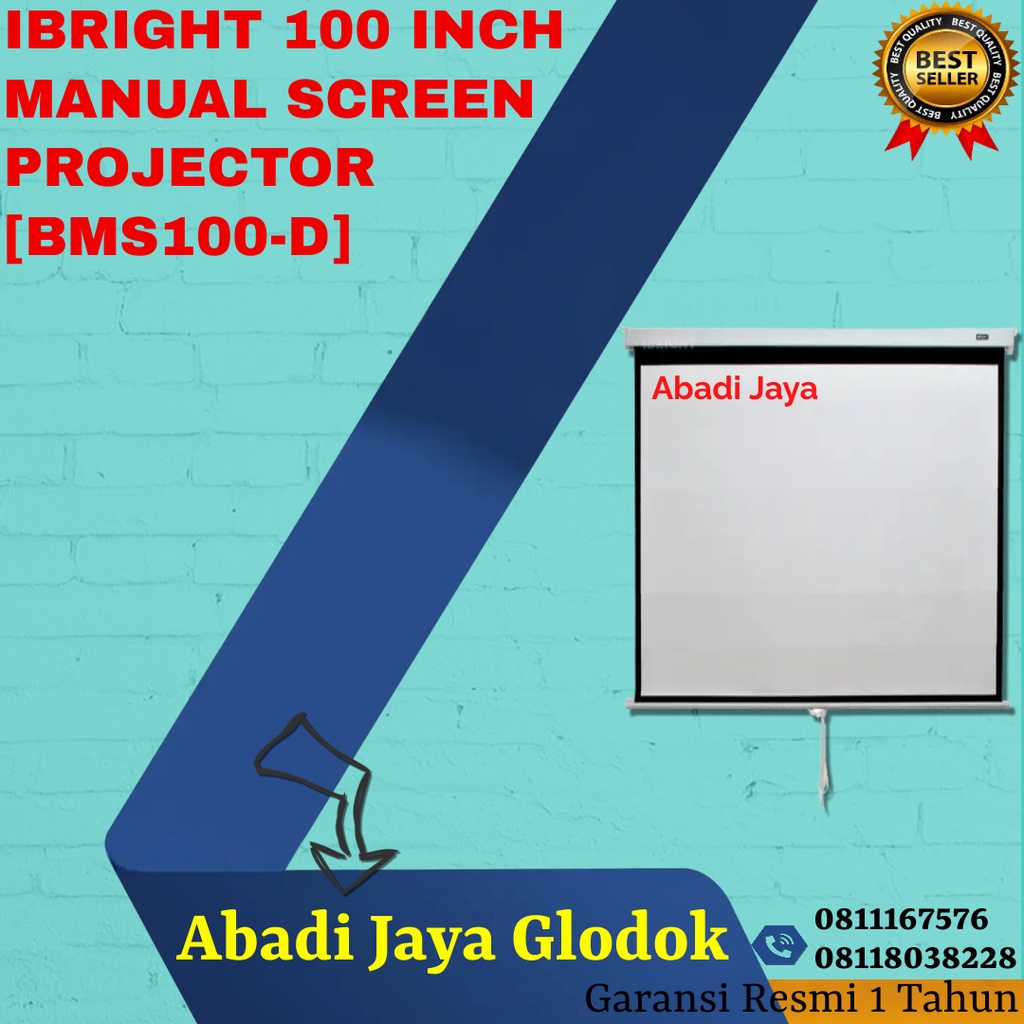 Jual IBRIGHT 100 INCH MANUAL SCREEN PROJECTOR [BMS100-D] | Shopee Indonesia