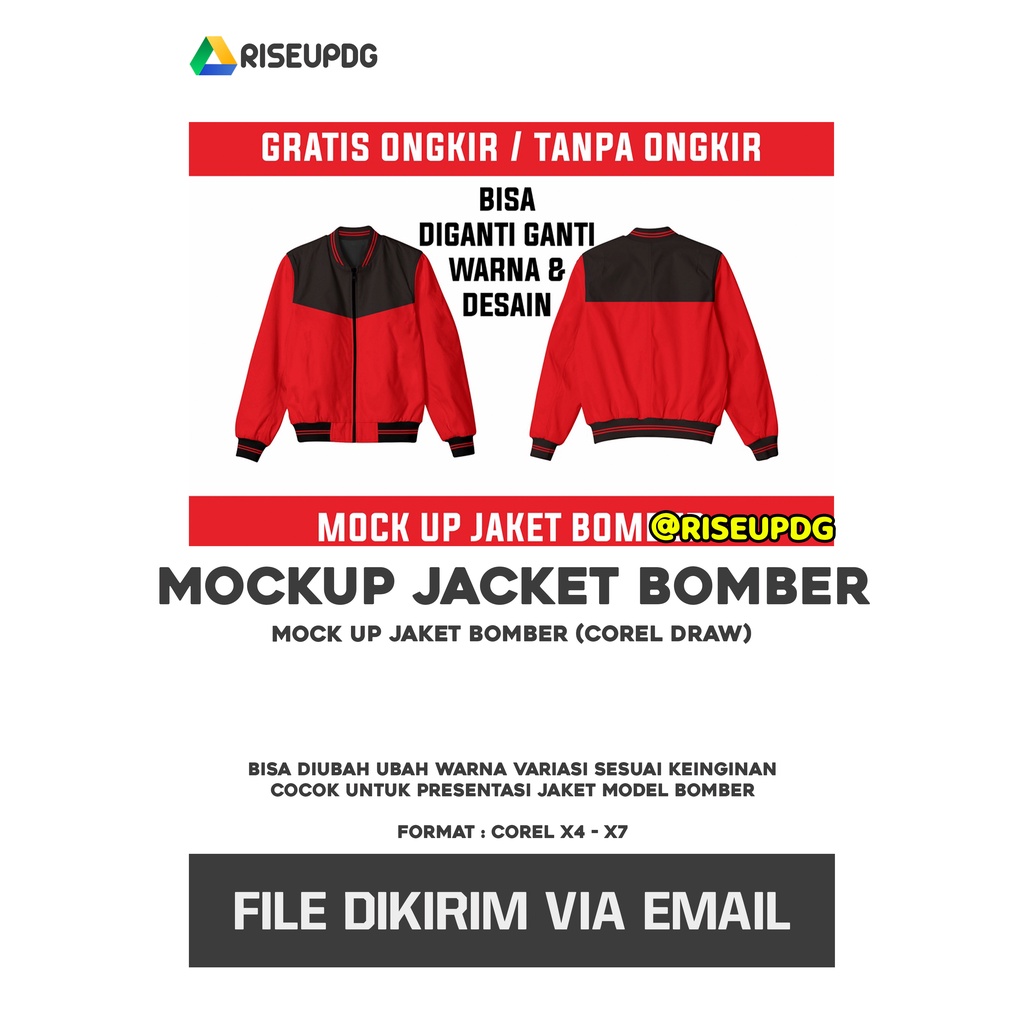 Jual MOCK UP JAKET BOMBER (Corel Draw) | Shopee Indonesia