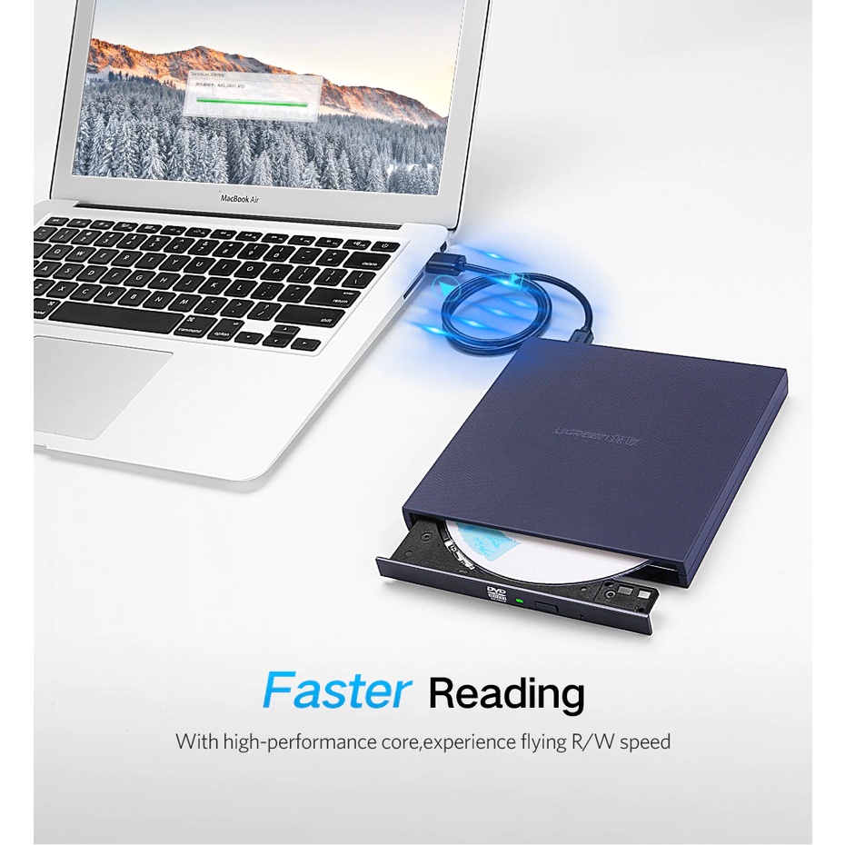 Jual UGREEN CD ROM External DVD Drive Slim Portable Optical Writer For ...