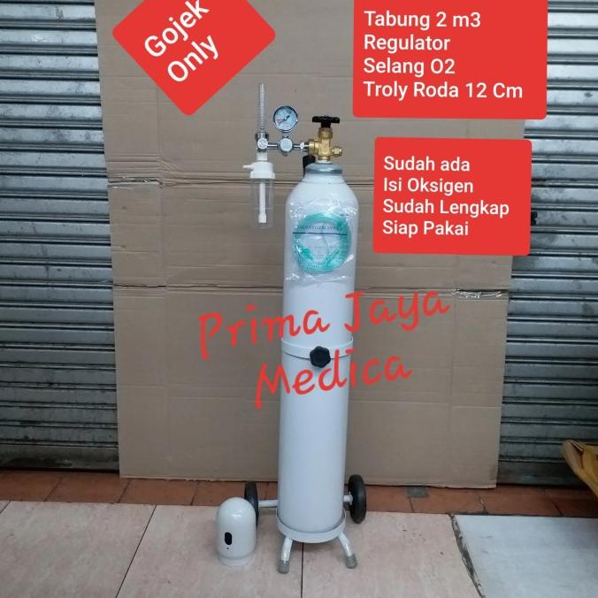 Jual Tabung Oksigen 2 M3 Set 3 In 1 Tabung Regulator Dan Trolley Shopee Indonesia 