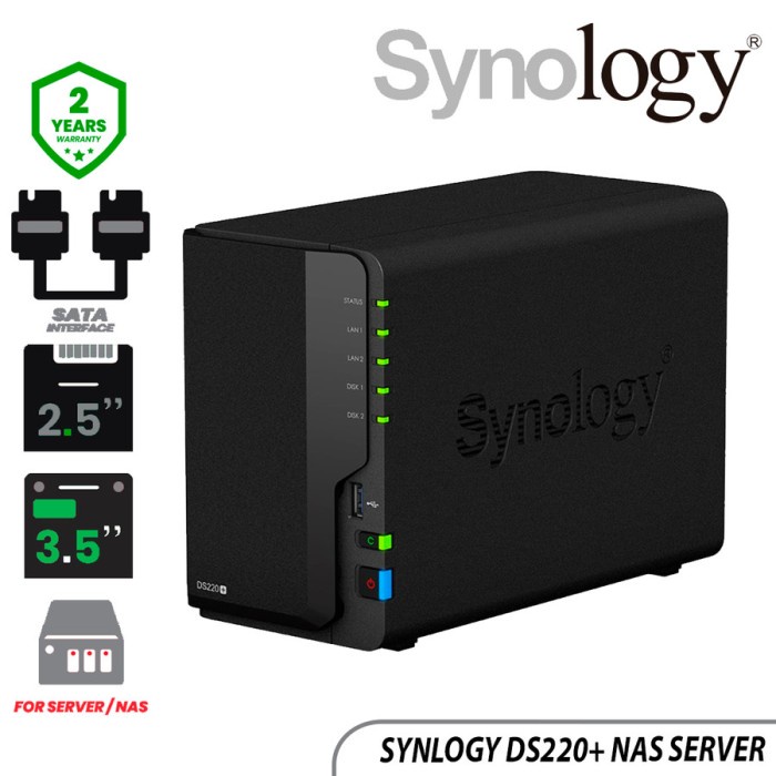 Jual Synology DS220+ DiskStation 2-BAY NAS Server Storage Cloud DS 220 ...