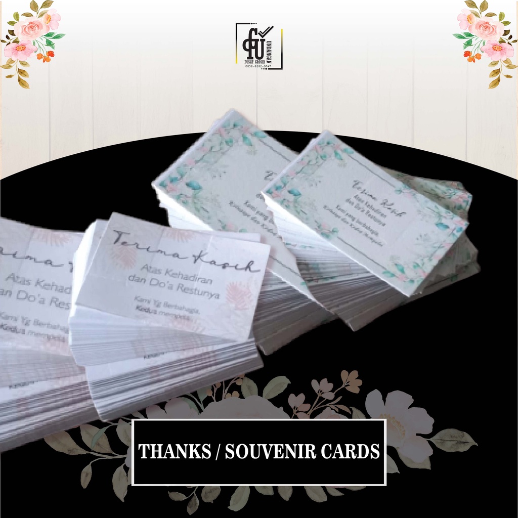Jual Promo !!! Kartu Ucapan Terima Kasih / Kartu Souvenir desain bebas