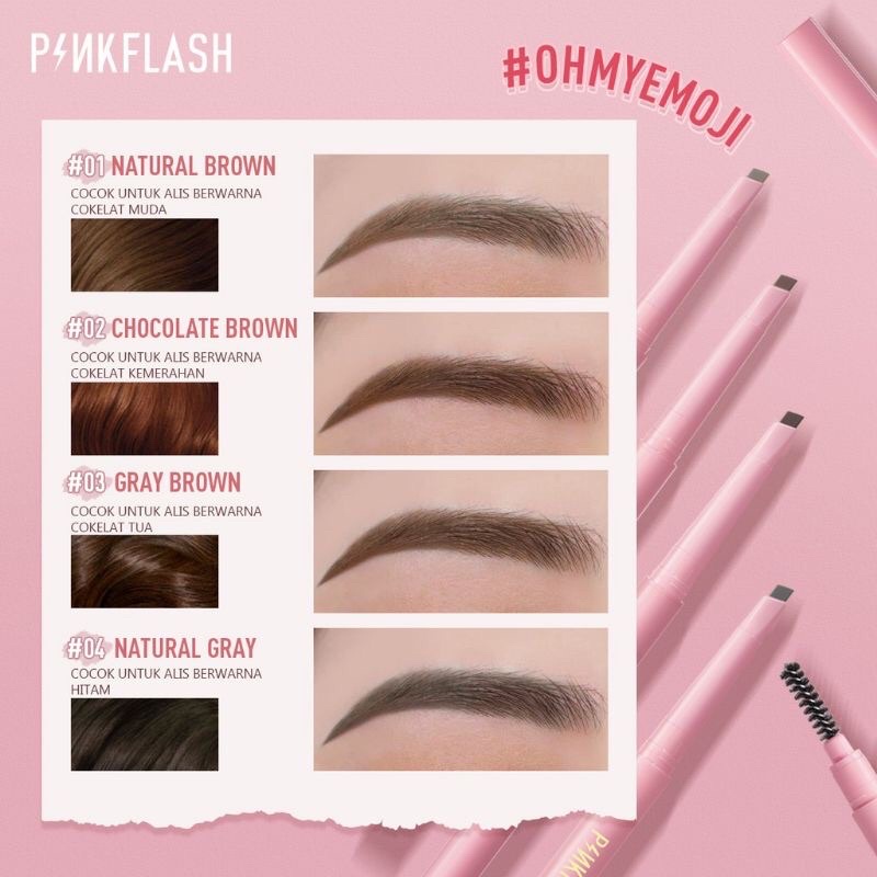 Jual Pinkflash Waterproof Easy Eyebrow Pencil Pink Flash Pensil Alis