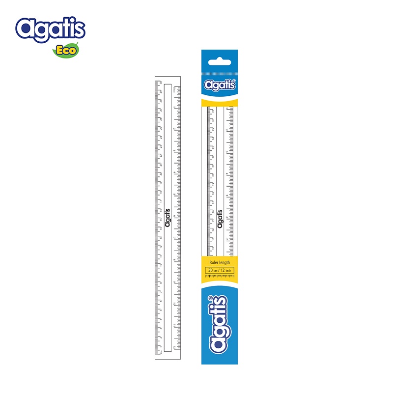 Jual Asaba Bandung - Agatis Penggaris Clear 30cm / Ruler Transparent ...