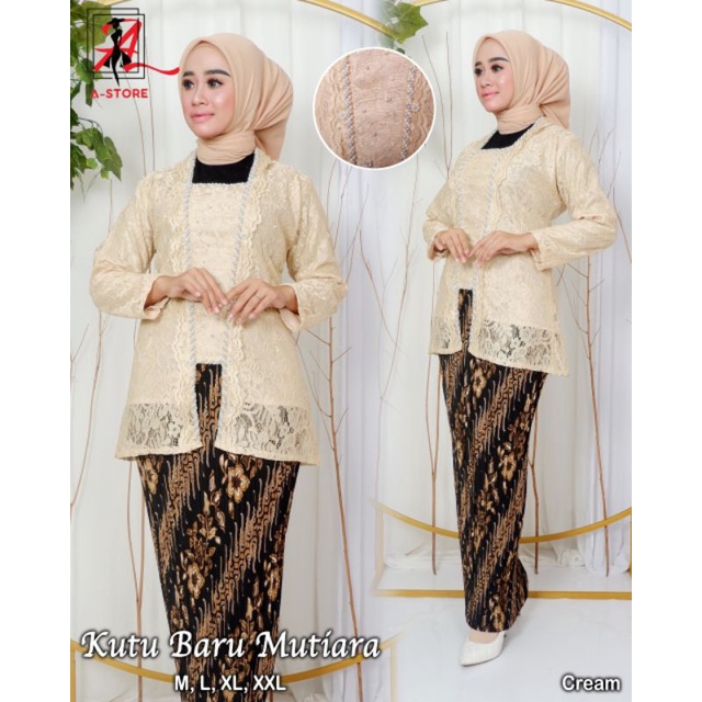 Jual Setelan Kebaya Brokat Kutu Baru Fayet Mutiara Kebaya Jumbo Ld