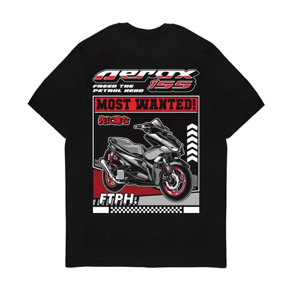 Jual Tshirt Motor Kaos Baju Atasan Yamaha Aerox Most Wanted Ftph Original Pria Wanita Unisex 6024