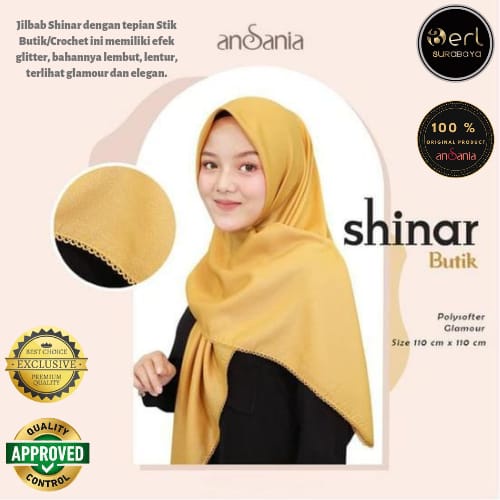 Jual Hijab Segi Empat Crochet Jilbab Sinar Butik Jilbab Sinar Glamour Kerudung Shinar Glitter 0580