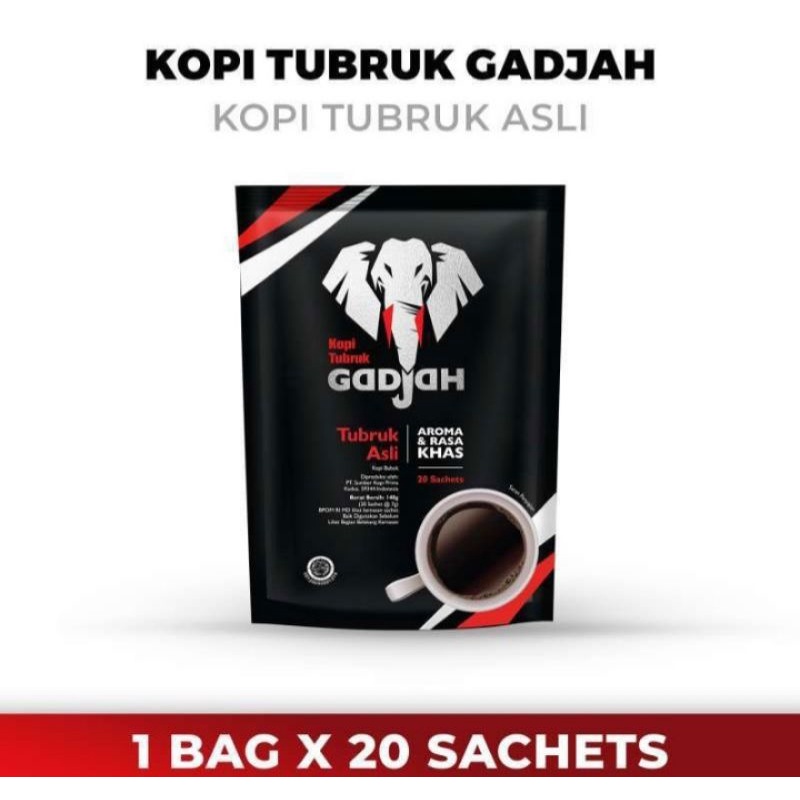 Jual Kopi Tubruk gajah 20 sachet plus nescafe lattle Classic 10 sachet