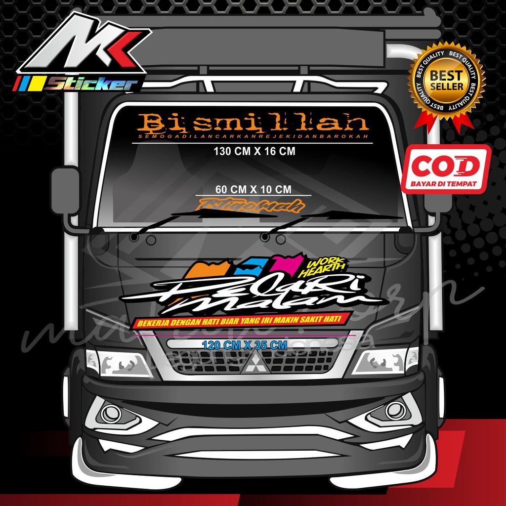 Jual [BARU] STICKER NAMA DEPAN TRUK STIKER KABIN DEPAN CANTER GIGA