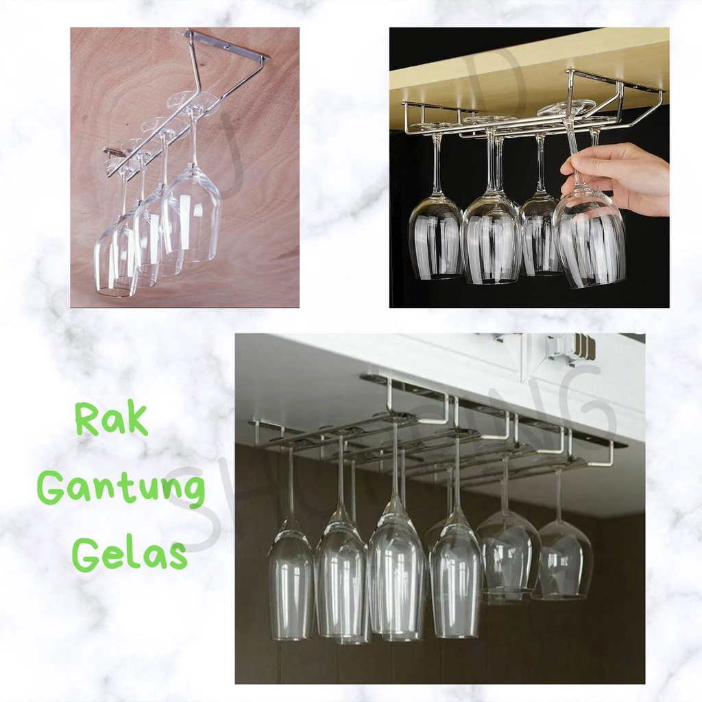 Jual Bracket Rak Gantung Gelas Glass Rail Hanger | Shopee Indonesia