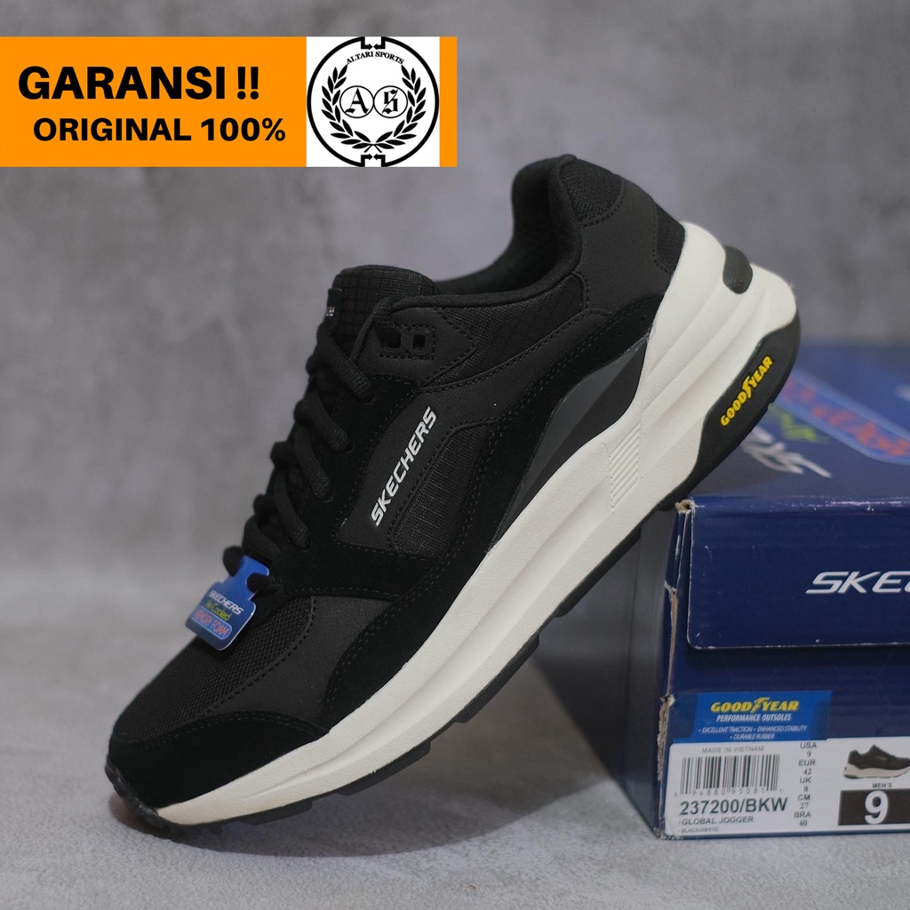 Jual Sepatu Pria Skechers Global Jogger Original Asli Bnib Bkw