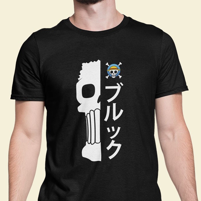 Jual Kaos One Piece Skull Brook Baju Hitam Lengan Pendek | Shopee Indonesia