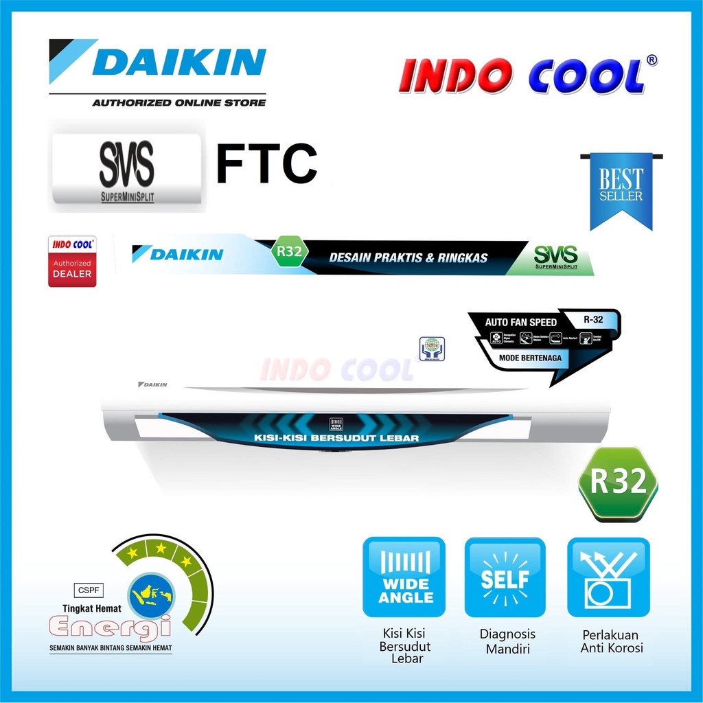 Jual AC DAIKIN STANDART 1/2PK FTC15 | Shopee Indonesia