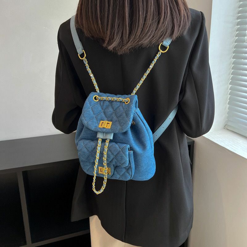 Jual Small Denim Backpack Tas Ransel Kain Denim Serbaguna | Shopee ...