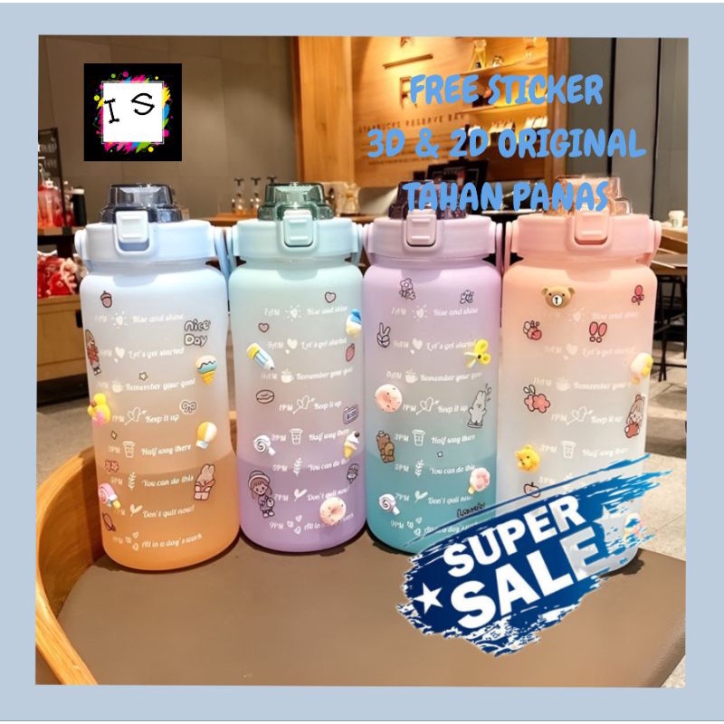 Jual BOTOL VIRAL 2 LITER GRADASI ORIGINAL Tebal BPA FREE / Botol ...