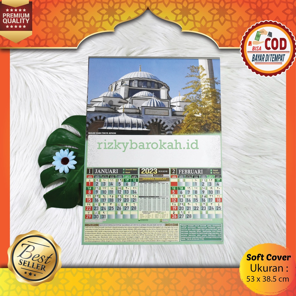 Jual Kalender Tanggalan Islam Dinding 2023 Masehi Gambar Masjid Lengkap ...