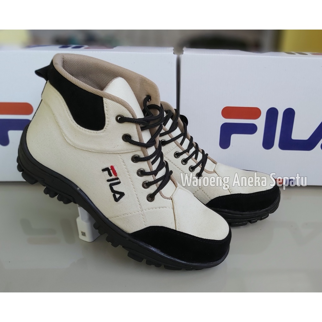 Jual SEPATU BOOTS FILA SAFETY FILA UJUNG BESI SEPATU TOURING TRACKING