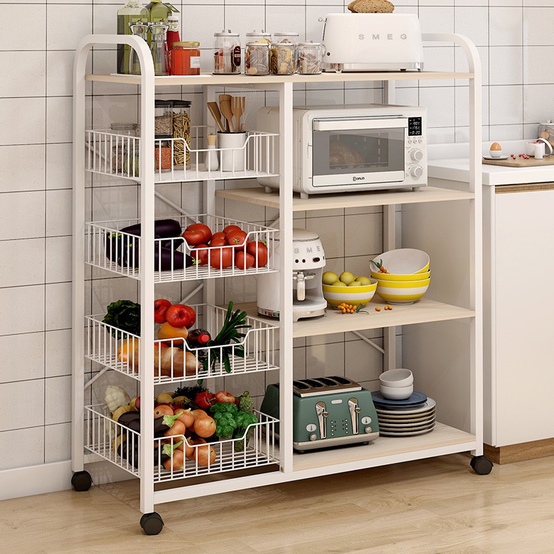 rak piring estetik troli ambalan minimalis rak susun dapur serbaguna