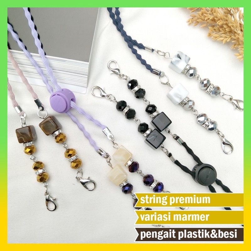 Jual Strap masker kristal mutiara / Strap masker 2in1 / konektor masker ...
