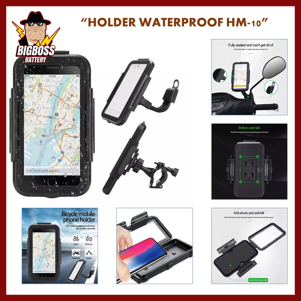 Jual Holder Hp Nb Hm Spion Motor Waterproof Tempat Dudukan Handphone Shopee Indonesia