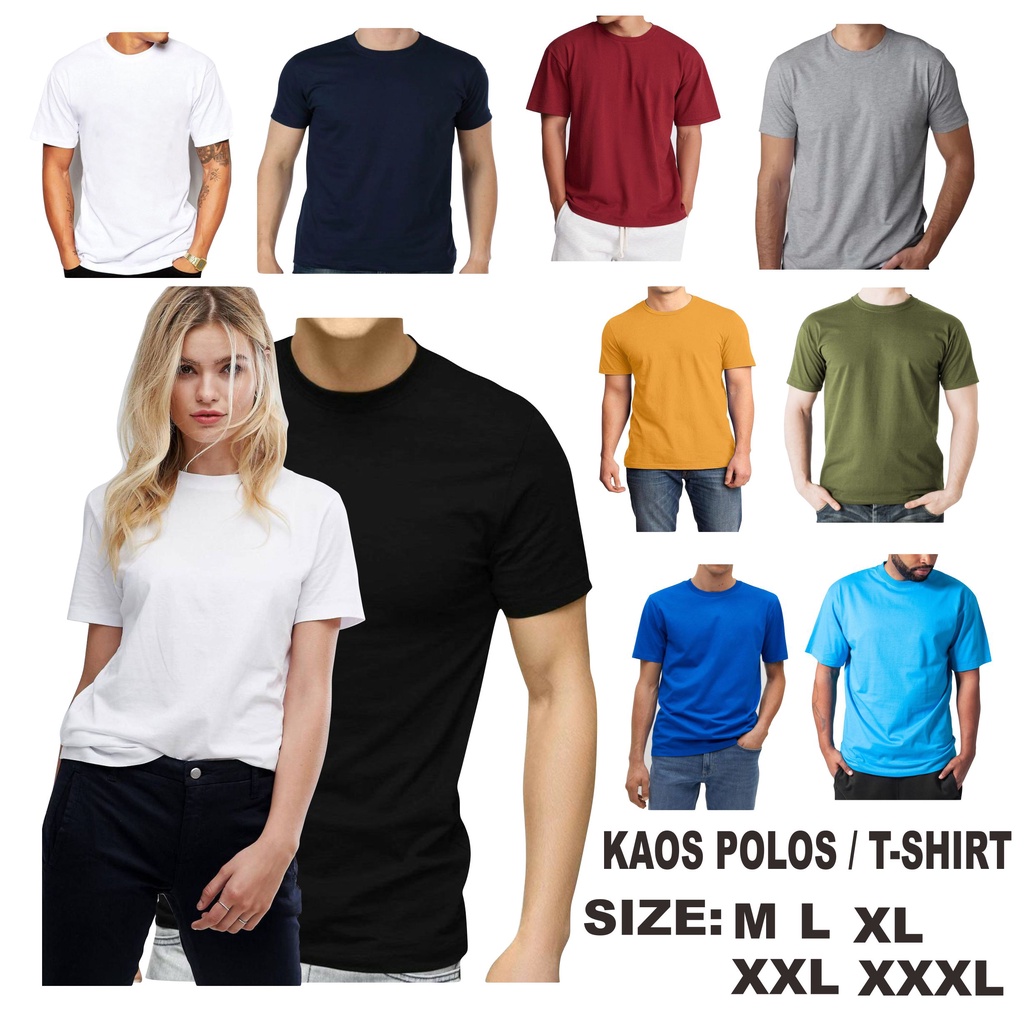 Jual Kaos Polos Oblong Termurah Dan Terlengkap T Shirt Unisex M L Xl Xxl Xxxl Shopee Indonesia