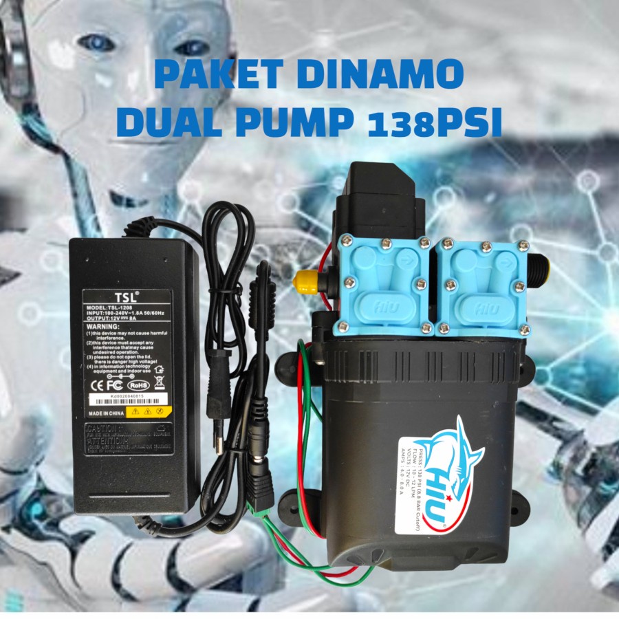 Jual Paket Hiu Dual Pump Lpm Psi Pompa Dc Dan Adaptor