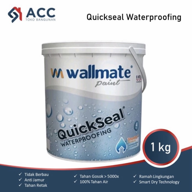 Jual Wallmate Quickseal Cat Waterproofing 1 kg Cat Kolam Pelapis Anti ...