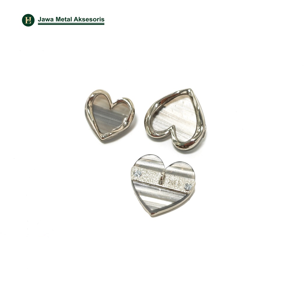 Jual Kancing Logam Premium Bentuk Hati Heart Love Tahan Karat 20mm 25mm ...