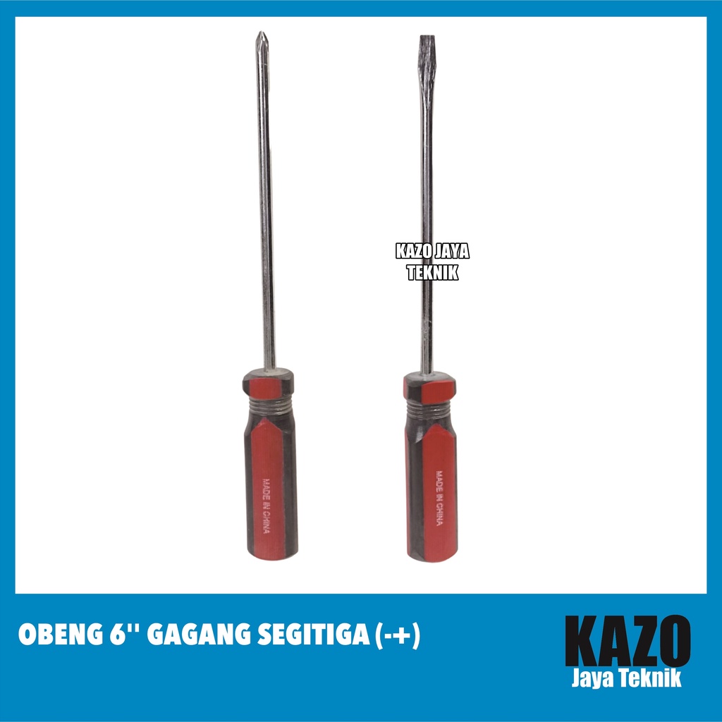 Jual Obeng 6'' Gagang Segitiga (+)(-) / Obeng Plus Minus | Shopee Indonesia