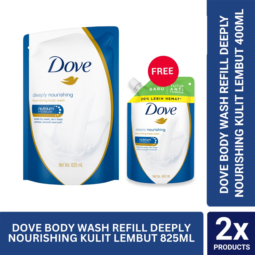 Jual Dove Body Wash Refill Deeply Nourishing Kulit Lembut 825ml FREE