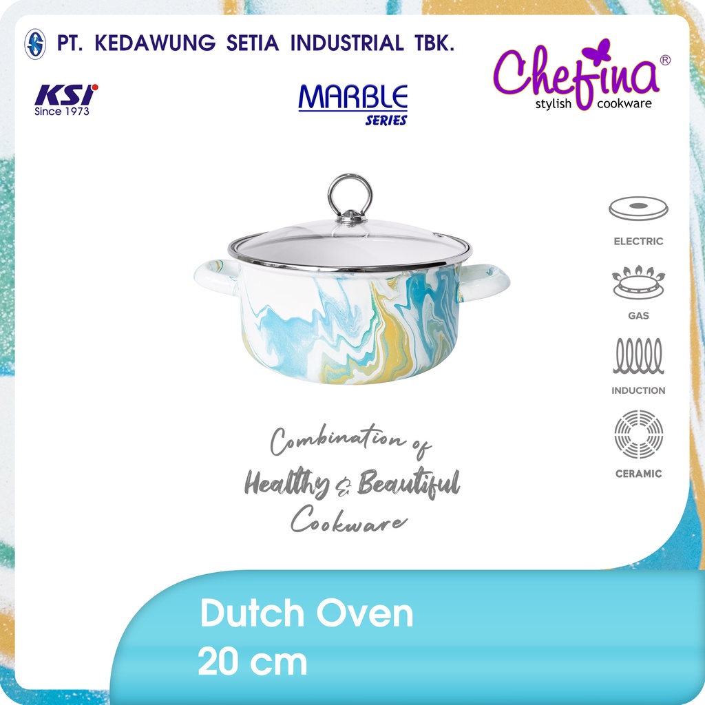 Jual Chefina Dutch Oven 20 cm Marble Panci Enamel | Shopee Indonesia