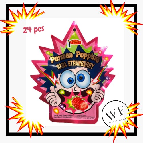 Jual Permen Popping meletuk Rasa Strawberry / magic pop candy stoberi
