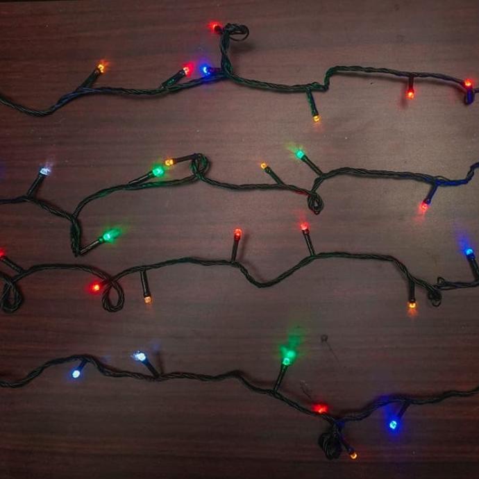 Jual Lampu Natal LED 100 Lampu 7 Warna Kualitas -Lampu Pohon Natal