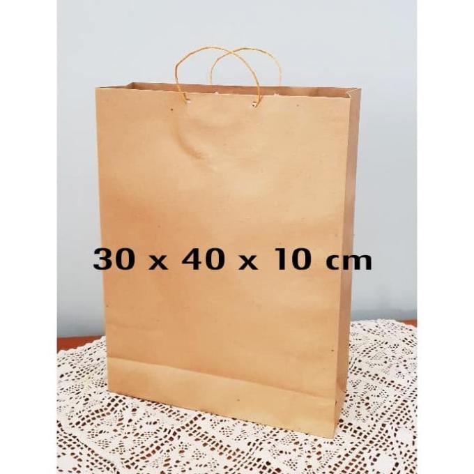 Jual Paperbag Tas Kertas Polos Kraft Coklat Samson Ukuran 30 X 40