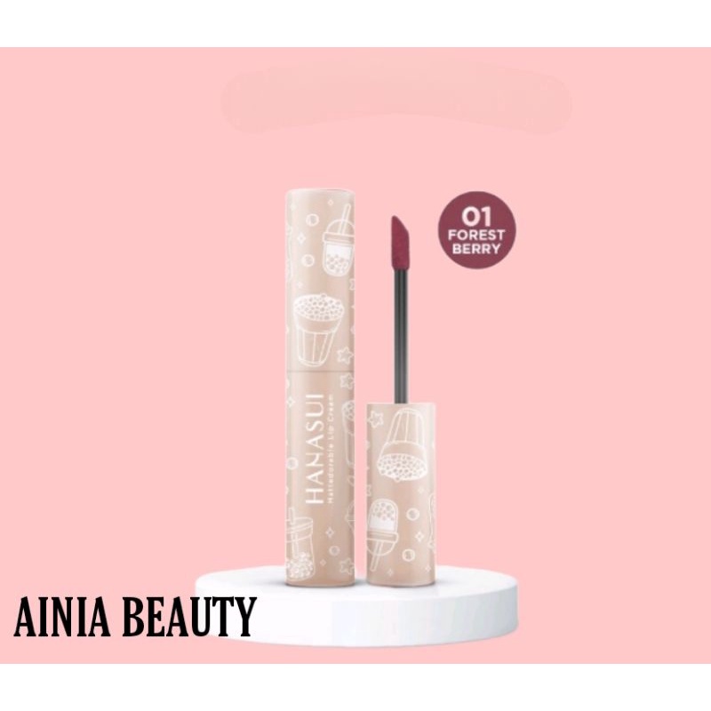 Jual Hanasui Mattedorable Lip Cream Boba 01 Forest Berry Shopee