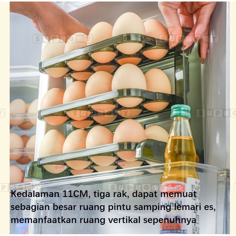 Jual 3 Tier Egg Holder Egg Storage Box Organizer/Rak Telur 3 Layers Egg ...
