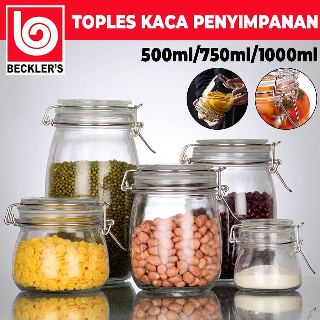 Jual Toples Kaca Kedap Udara Makanan Bening Hermatico Toples Makanan Serbaguna Jar 500ml 2383