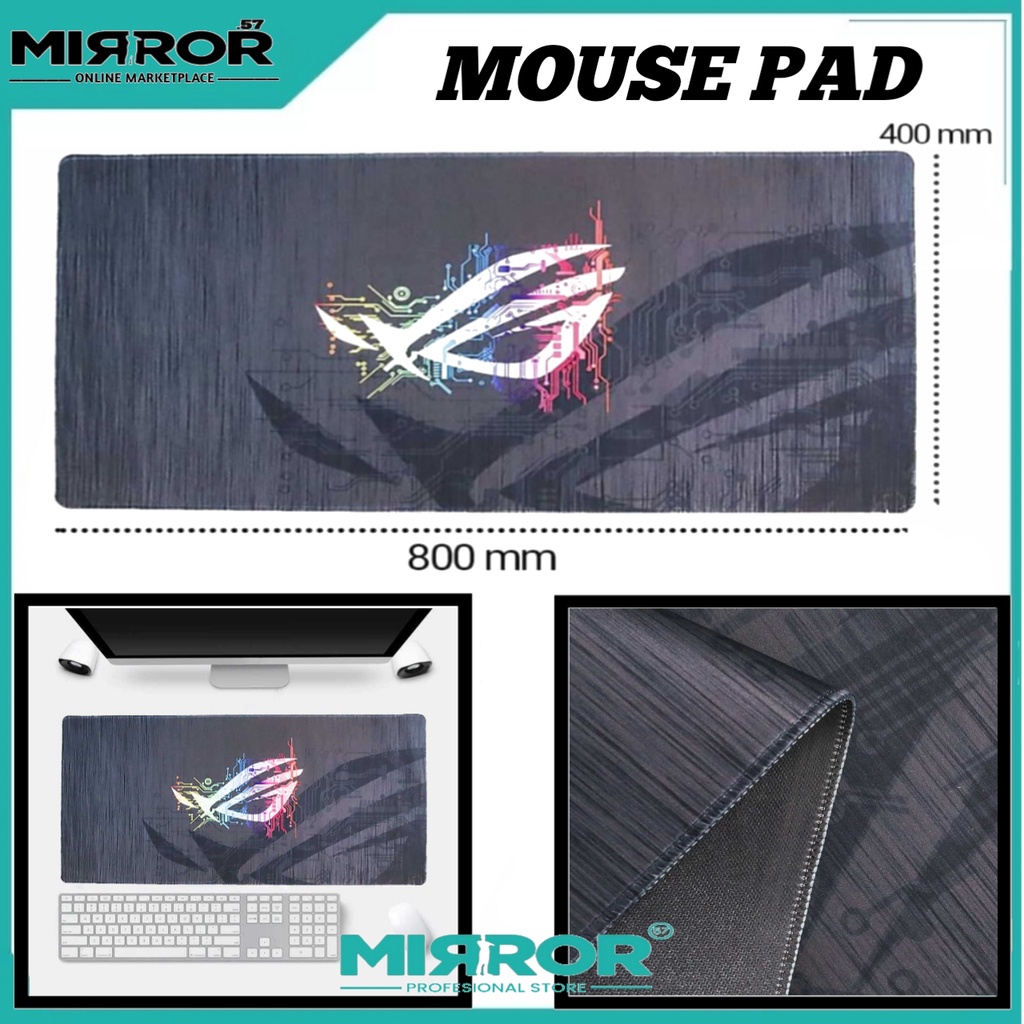 Jual Mouse Pad Gaming XL Desk Mat Logo Asus ROG 800 x 400 mm - RO71 ...