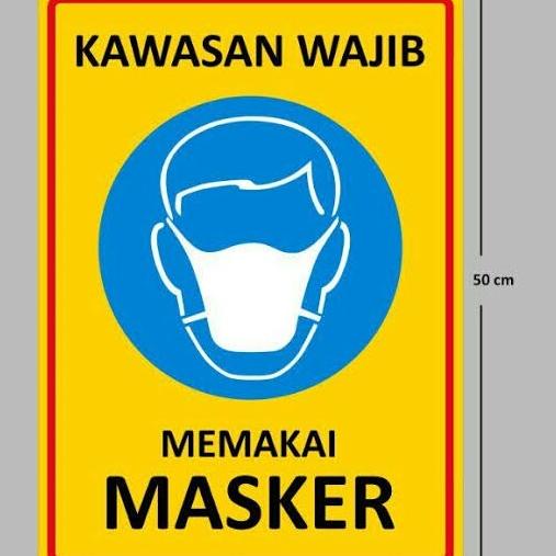 Jual STIKER WATERPROOF KECIL KUNING KAWASAN WAJIB MASKER T-rojeshishop ...