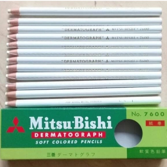 Jual Promo Pensil Pencil Kaca Mitsubishi Dermatograph 7600 Warna Putih ...