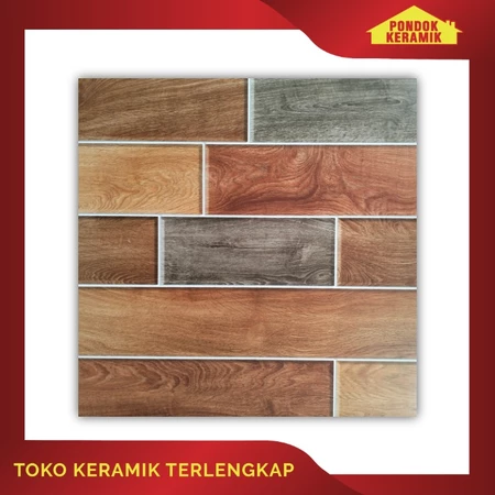 Keramik Lantai Avignon 40x40 Ankara Brown / Keramik Motif Kayu