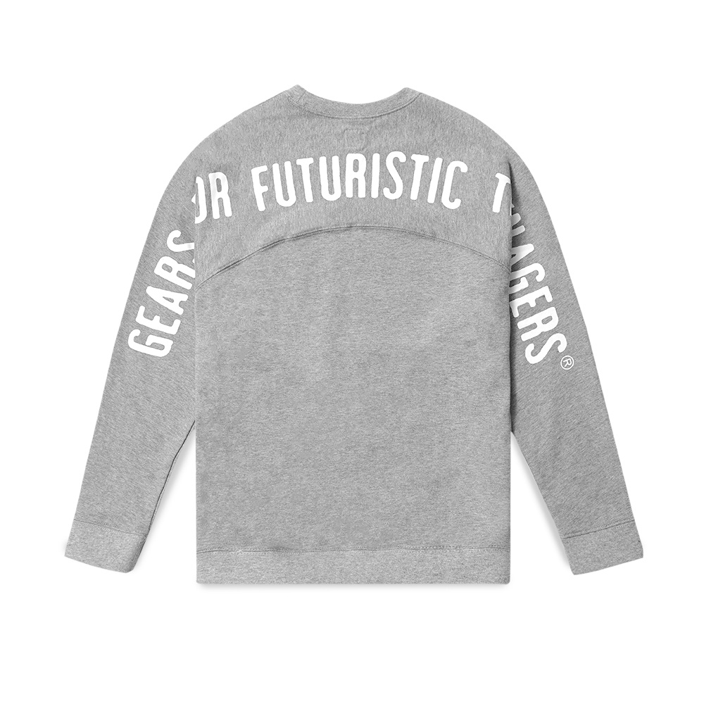Sweatshirt Vintage Americanino Gris XL à Col Ras Du Cou Et Manches Raglan - Occasion
