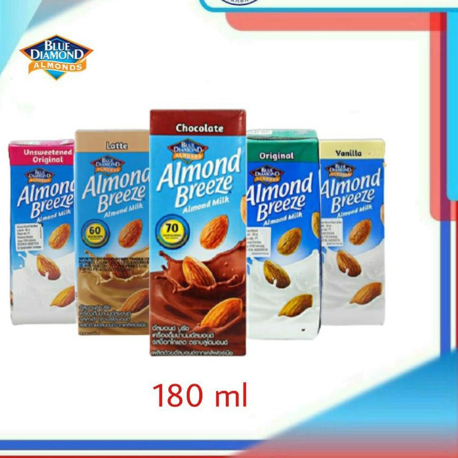 Jual Blue Diamond Susu Almond Breeze Milk Original Chocolate Latte Unsweetened Vanilla 180 Ml 5226